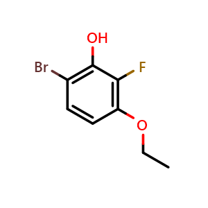 Chemical structure of 6-Bromo-3-ethoxy-2-fluorophenol , CAS 1776923-59-1, AChemBlock X180052