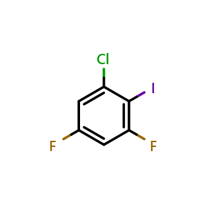 Chemical structure of 6-Chloro-2,4-difluoroiodobenzene , CAS 1242339-98-5, AChemBlock X180074