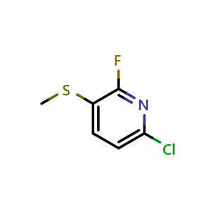 Chemical structure of 6-Chloro-2-fluoro-3-(methylthio)pyridine , CAS 2091530-52-6, AChemBlock X180076