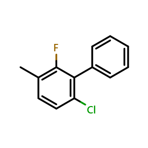 Chemical structure of 6-Chloro-2-fluoro-3-methyl-1,1'-biphenyl , CAS 2755723-20-5, AChemBlock X180085
