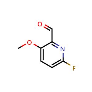 Chemical structure of 6-Fluoro-3-methoxypicolinaldehyde , CAS 1211525-97-1, AChemBlock X180118