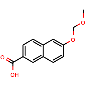 Chemical structure of 6-Methoxymethoxynaphthalene-2-carboxylic acid , CAS 561013-47-6, AChemBlock X180131