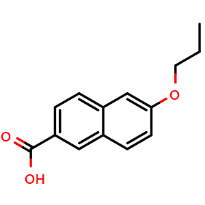 Chemical structure of 6-Propoxy-2-naphthoic acid , CAS 561013-50-1, AChemBlock X180139