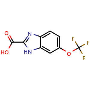 Chemical structure of 6-Trifluoromethoxy-1H-benzoimidazole-2-carboxylic acid , CAS 1804055-94-4, AChemBlock X180141