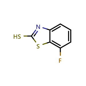Chemical structure of 7-fluoro-2-mercaptobenzothiazole , CAS 154327-29-4, AChemBlock X180150