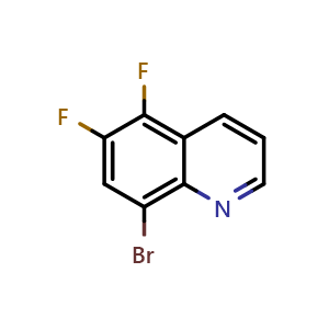 Chemical structure of 8-Bromo-5,6-difluoroquinoline , CAS 225366-92-7, AChemBlock X180160