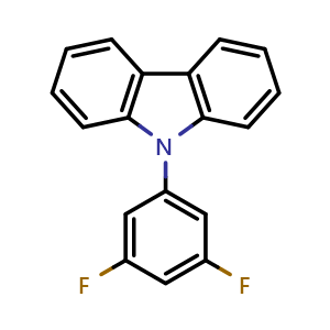 Chemical structure of 9-(3,5-Difluorophenyl)-9H-carbazole , CAS 1297473-29-0, AChemBlock X180163
