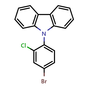 Chemical structure of 9-(4-Bromo-2-chlorophenyl)-9H-carbazole , CAS 1638533-93-3, AChemBlock X180164