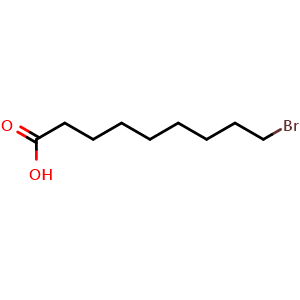 Chemical structure of 9-Bromo-nonanoic acid , CAS 41059-02-3, AChemBlock X180168