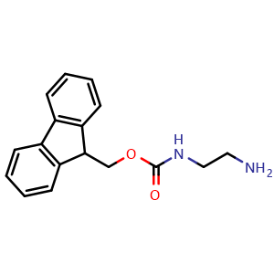 Chemical structure of 9H-fluoren-9-ylmethyl N-(2-aminoethyl)carbamate , CAS 166410-32-8, AChemBlock X180170
