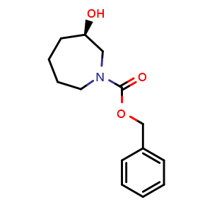 Chemical structure of benzyl (3R)-3-hydroxyazepane-1-carboxylate , CAS 253782-22-8, AChemBlock X180180