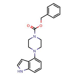 Chemical structure of benzyl 4-(1H-indol-4-yl)-piperazine-1-carboxylate , CAS 84807-08-9, AChemBlock X180187