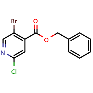 Chemical structure of Benzyl 5-bromo-2-chloroisonicotinate , CAS 1881980-41-1, AChemBlock X180192