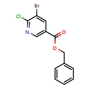 Chemical structure of benzyl 5-bromo-6-chloronicotinate , CAS 1852408-95-7, AChemBlock X180193