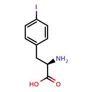 Chemical structure of D-4-Iodophenylalanine , CAS 62561-75-5, AChemBlock X180225