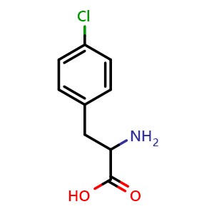 Chemical structure of DL-4-Chlorophenylalanine , CAS 7424-00-2, AChemBlock X180250