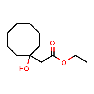 Chemical structure of Ethyl 2-(1-hydroxycyclooctyl)acetate , CAS 5095-70-5, AChemBlock X180266