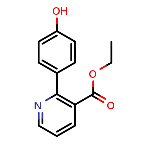 Chemical structure of ethyl 2-(4-hydroxyphenyl)nicotinate , CAS 2831950-66-2, AChemBlock X180271