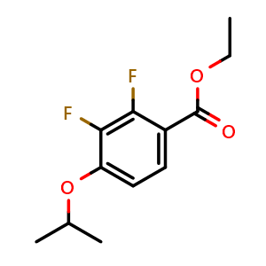 Chemical structure of Ethyl 2,3-difluoro-4-isopropoxybenzoate , CAS 2504203-90-9, AChemBlock X180290