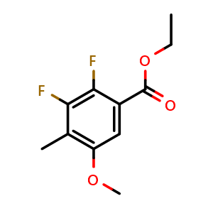 Chemical structure of Ethyl 2,3-difluoro-5-methoxy-4-methylbenzoate , CAS 2586125-76-8, AChemBlock X180291