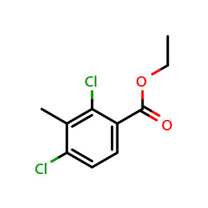 Chemical structure of Ethyl 2,4-dichloro-3-methylbenzoate , CAS 1803813-03-7, AChemBlock X180301