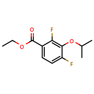 Chemical structure of Ethyl 2,4-difluoro-3-isopropoxybenzoate , CAS 2734776-34-0, AChemBlock X180304