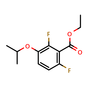 Chemical structure of Ethyl 2,6-difluoro-3-isopropoxybenzoate , CAS 2734774-58-2, AChemBlock X180313