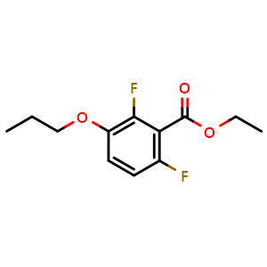 Chemical structure of ethyl 2,6-difluoro-3-propoxybenzoate , CAS 2734779-49-6, AChemBlock X180315