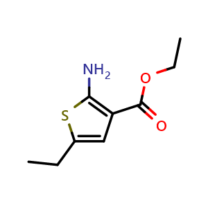 Chemical structure of Ethyl 2-amino-5-ethylthiophene-3-carboxylate , CAS 4507-13-5, AChemBlock X180323
