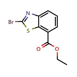 Chemical structure of ethyl 2-bromo-1,3-benzothiazole-7-carboxylate , CAS 579525-09-0, AChemBlock X180325