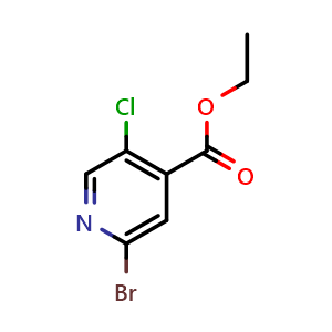 Chemical structure of Ethyl 2-bromo-5-chloroisonicotinate , CAS 1214357-93-3, AChemBlock X180334
