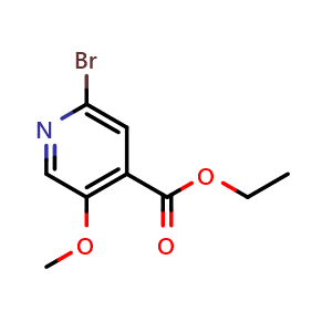 Chemical structure of Ethyl 2-bromo-5-methoxyisonicotinate , CAS 1276657-05-6, AChemBlock X180336
