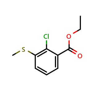 Chemical structure of Ethyl 2-chloro-3-(methylthio)benzoate , CAS 1822670-88-1, AChemBlock X180339