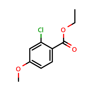 Chemical structure of Ethyl 2-chloro-4-methoxybenzoate , CAS 1261762-16-6, AChemBlock X180347