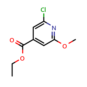Chemical structure of Ethyl 2-chloro-6-methoxyisonicotinate , CAS 106719-08-8, AChemBlock X180353