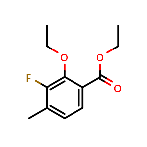 Chemical structure of Ethyl 2-ethoxy-3-fluoro-4-methylbenzoate , CAS 2384054-15-1, AChemBlock X180356