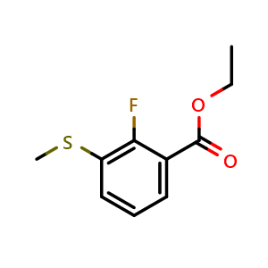 Chemical structure of ethyl 2-fluoro-3-(methylthio)benzoate , CAS 1823046-54-3, AChemBlock X180365