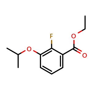 Chemical structure of Ethyl 2-fluoro-3-isopropoxybenzoate , CAS 2586125-99-5, AChemBlock X180369