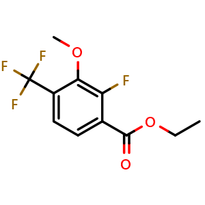 Chemical structure of Ethyl 2-fluoro-3-methoxy-4-(trifluoromethyl)benzoate , CAS 2702118-02-1, AChemBlock X180370