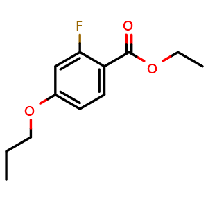 Chemical structure of Ethyl 2-fluoro-4-propoxybenzoate , CAS 2755723-73-8, AChemBlock X180375