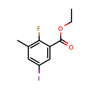 Chemical structure of ethyl 2-fluoro-5-iodo-3-methylbenzoate , CAS 1508552-08-6, AChemBlock X180381
