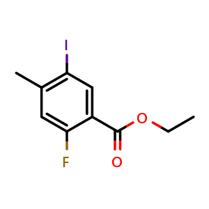 Chemical structure of ethyl 2-fluoro-5-iodo-4-methylbenzoate , CAS 1536244-45-7, AChemBlock X180382