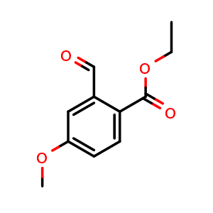Chemical structure of Ethyl 2-formyl-4-methoxybenzoate , CAS 1401160-82-4, AChemBlock X180390