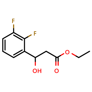 Chemical structure of Ethyl 3-(2,3-difluorophenyl)-3-hydroxypropanoate , CAS 1340306-72-0, AChemBlock X180402