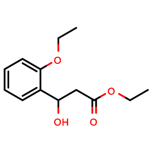 Chemical structure of Ethyl 3-(2-ethoxyphenyl)-3-hydroxypropanoate , CAS 1428545-25-8, AChemBlock X180422