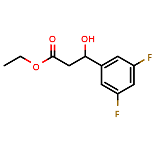 Chemical structure of Ethyl 3-(3,5-difluorophenyl)-3-hydroxypropanoate , CAS 1505075-94-4, AChemBlock X180426