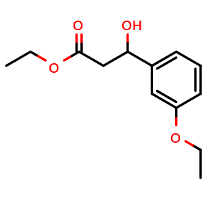 Chemical structure of Ethyl 3-(3-ethoxyphenyl)-3-hydroxypropanoate , CAS 1282563-37-4, AChemBlock X180436