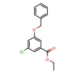 Chemical structure of Ethyl 3-(benzyloxy)-5-chlorobenzoate , CAS 2764731-43-1, AChemBlock X180459
