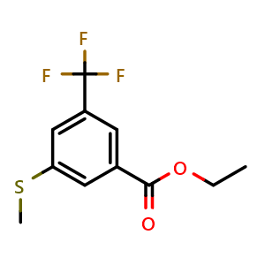 Chemical structure of Ethyl 3-(methylthio)-5-(trifluoromethyl)benzoate , CAS 2733750-52-0, AChemBlock X180461