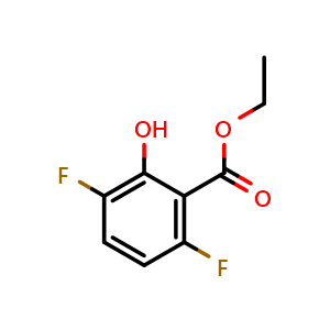 Chemical structure of Ethyl 3,6-difluoro-2-hydroxybenzoate , CAS 1214346-32-3, AChemBlock X180473